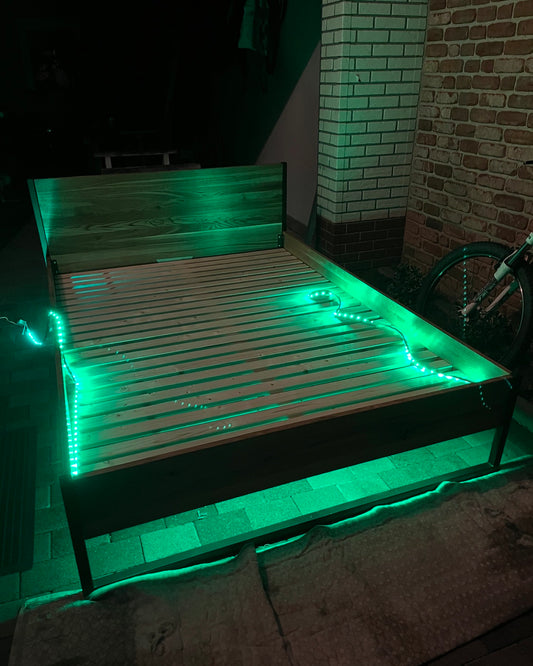Industrial Oak Bed – Loftbett aus Eiche & Stahl