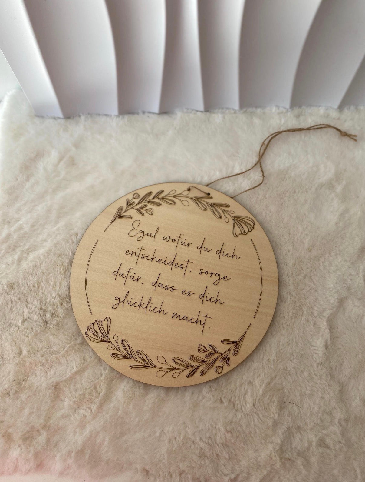 Holzschild mit Spruch