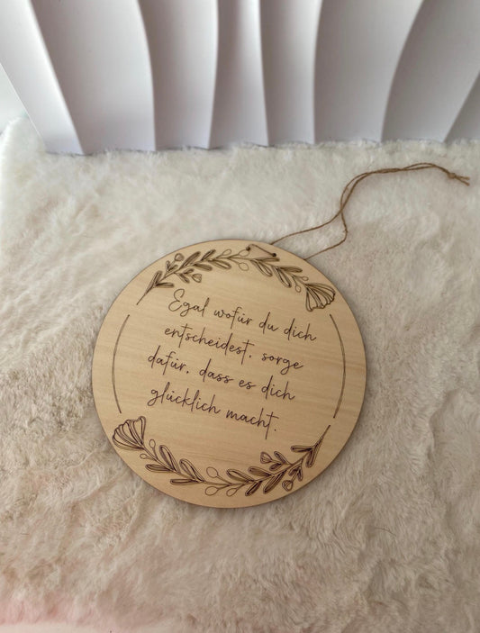 Holzschild mit Spruch